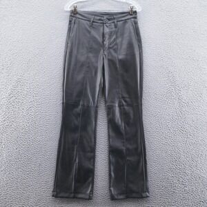 Kut from the‎ Kloth Womens Faux Leather Trouser Pants 0 Black Mid Rise Bootcut
